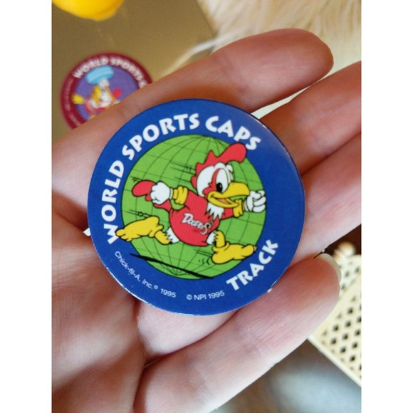 Pogs Chic Filet kids Sport Caps set 1995 with case vintage - Picture 3 of 10